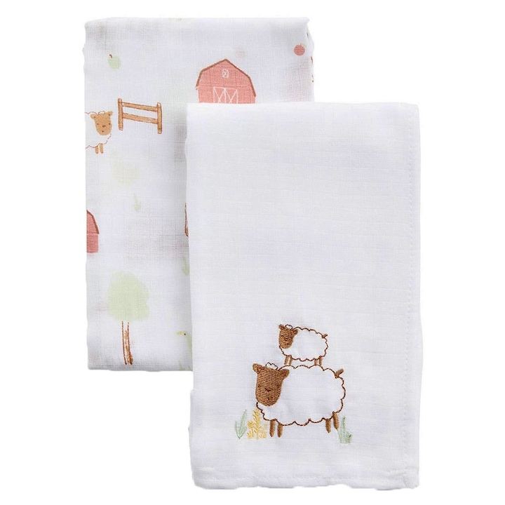 PRIMARK puha muszlin takaró készlet, 90x90 cm, Oite, 100% pamut, 2 db