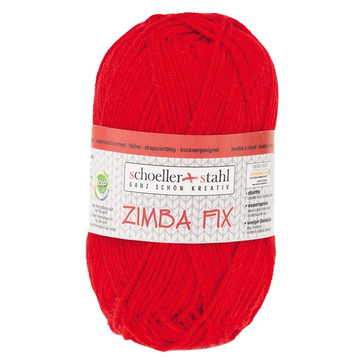 80% gyapjú fonal, rusztikus megjelenés kötéshez és horgoláshoz, közepes fonalvastagság, 50g, 87m, Zimba Fix Scholler Red 90138-210