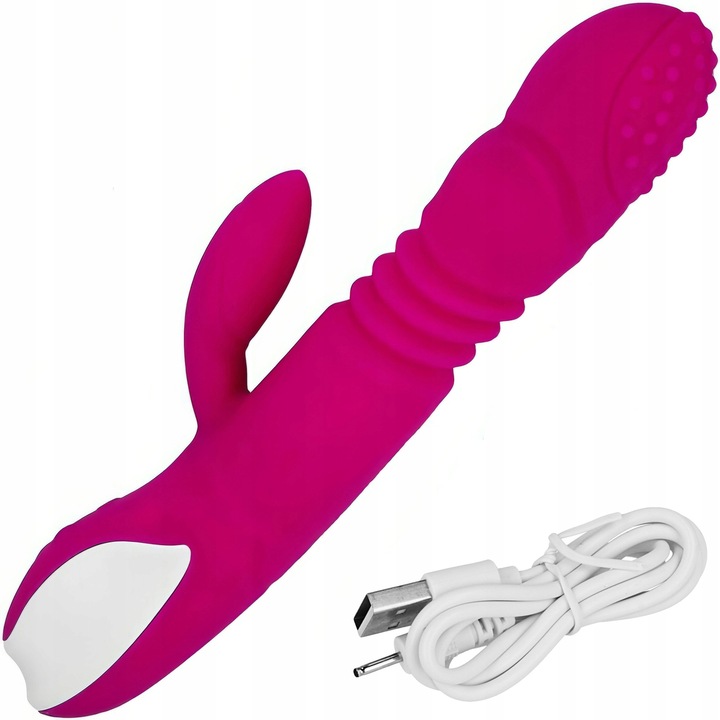 Szilikon vibrátor fűtéssel és csikló stimulációval, 23cm, 12 rezgésmód, vízálló