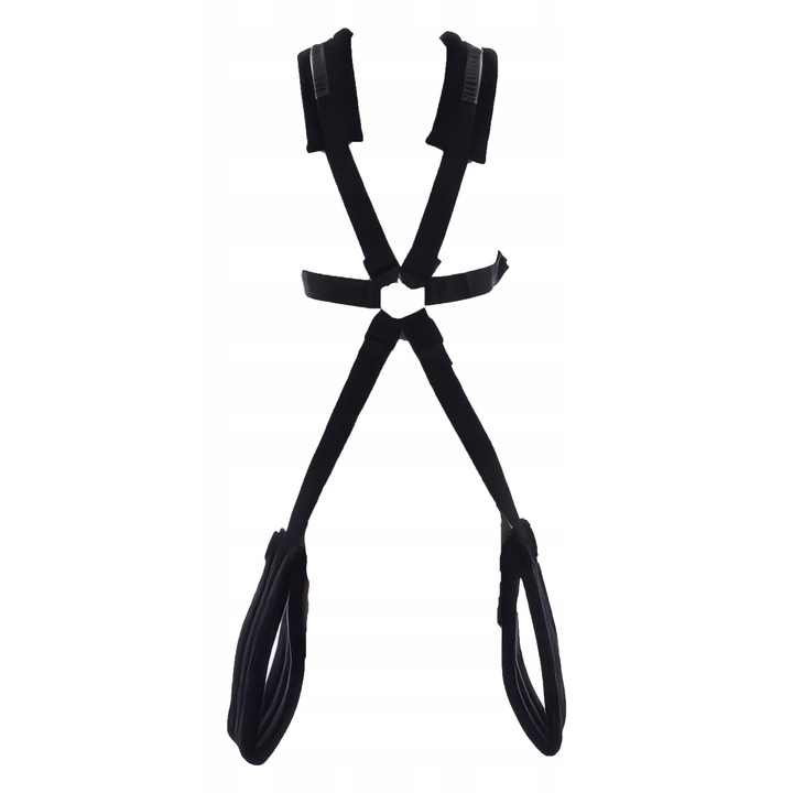 Set BDSM, Lelex, ham dublu, negru, material nylon, rezistenta pana la 200 kg