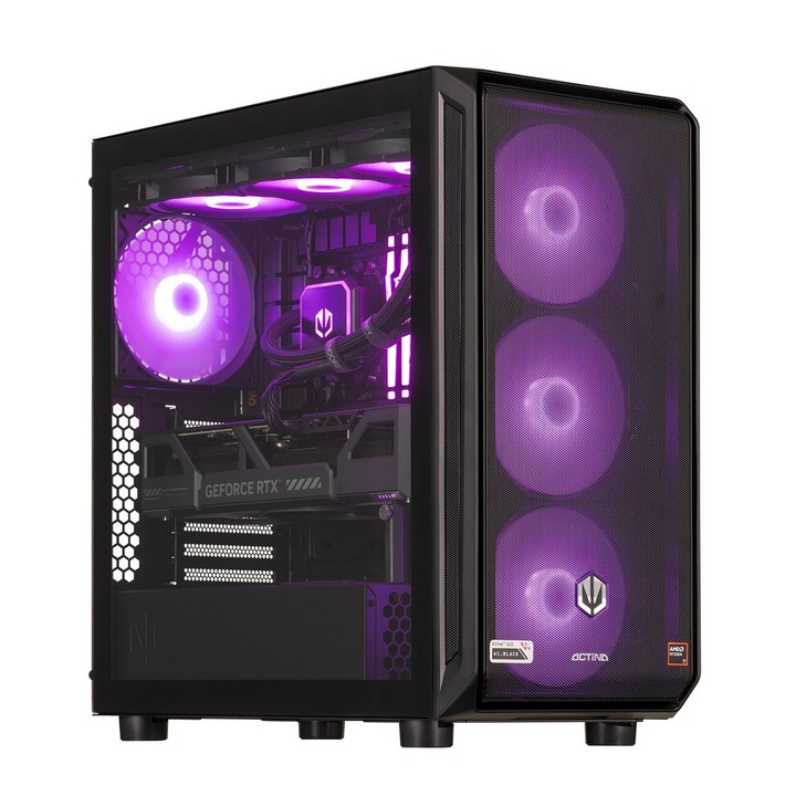 Desktop PC, Actina 9900X, 32GB RAM, 2TB SSD, NVIDIA GeForce RTX 5070 Ti, 850W, Negru, Midi Tower