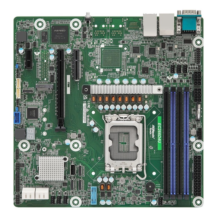 Дънна платка AsRock EC266D4U, LGA1700, 4x DIMM, 8x SATA, mATX