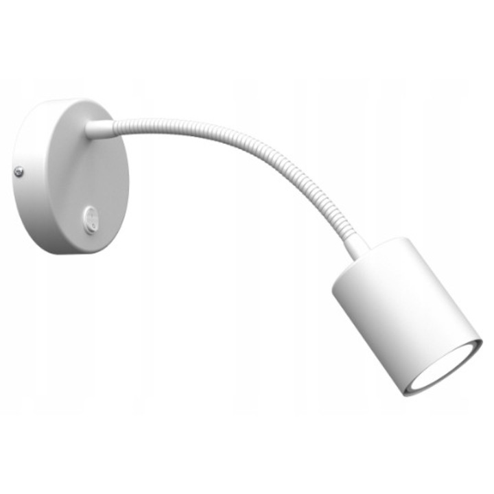 Регулируема стенна лампа, EWILIGHT, бяла, 10x2.5x7.5см