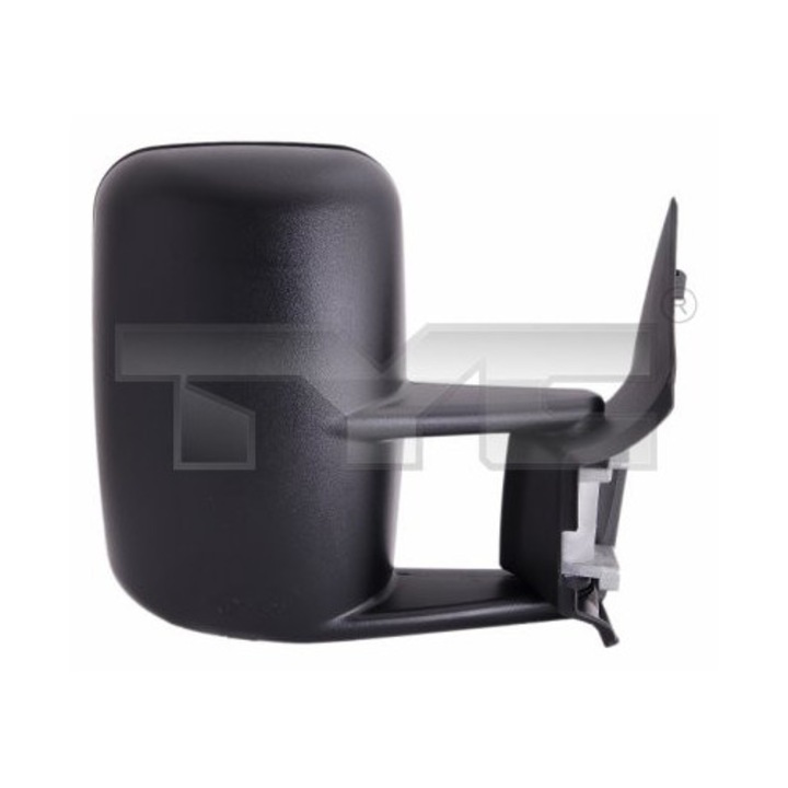 Външно огледало TYC 337-0104, черно, ръчно, късо рамо, изпъкнало