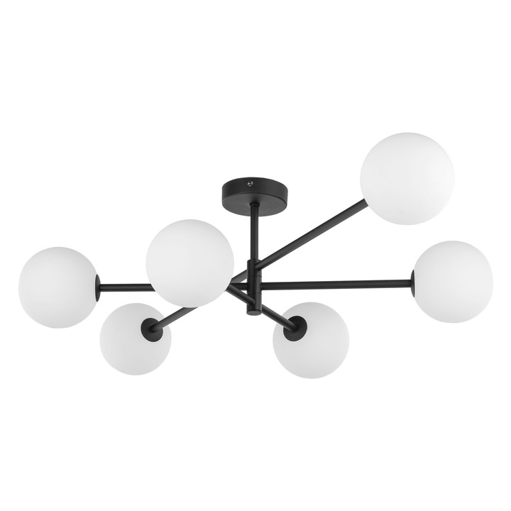 Lustra TK-Lighting SARIUS, 6 surse de lumina, alb si negru