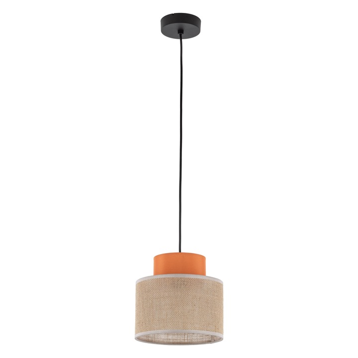 Lustra Duo TK-Lighting, abajur multicolor din juta, 1xE27