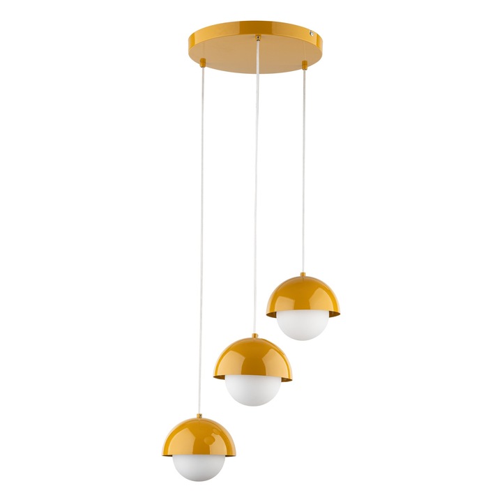 Lustra TK-Lighting BONO OCHRA 3-puncte, metal, negru si ochra