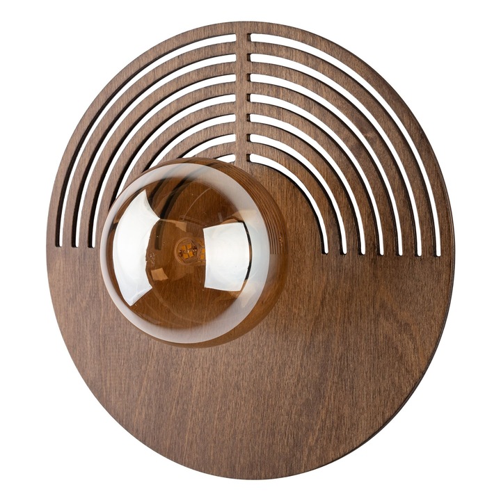 Аплик TK-Lighting LUNAR WOOD, Дърво, Стъкло, 1xG9