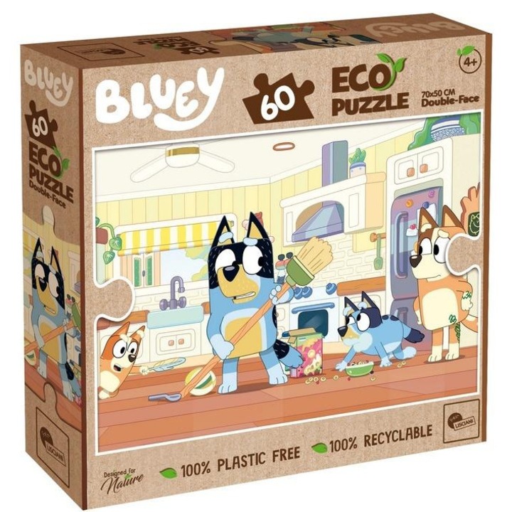 Puzzle 60 Bluey Eko, 24 elemente, dimensiune 70x50cm, set