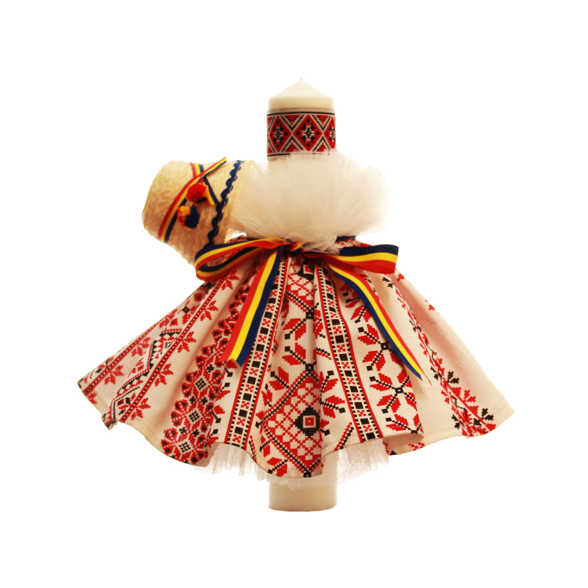 Lumanare motive traditionale si clop pentru botez