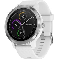 Ceas smartwatch Garmin Vivoactive 3, HR, GPS, Silver, Silicone White