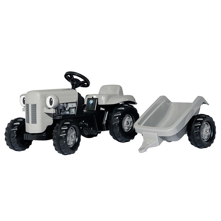 Tractor cu pedale copii, Rolly Kid "Little Grey Fergie" 014941, cu remorca, 2,5 - 5 ani