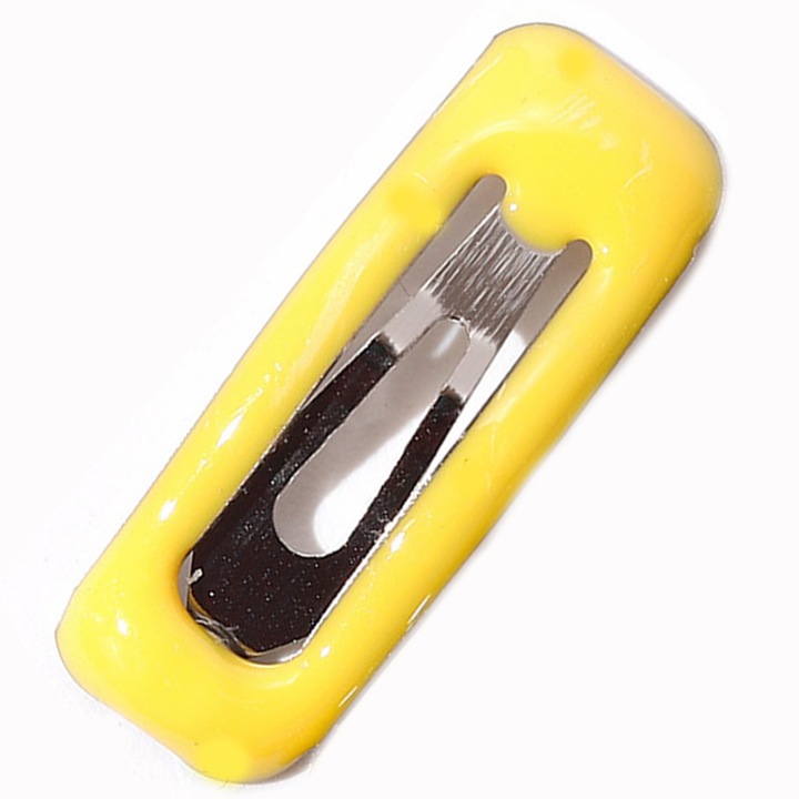 Clama de par dreptunghiulara, Plastic/Metal, Galben