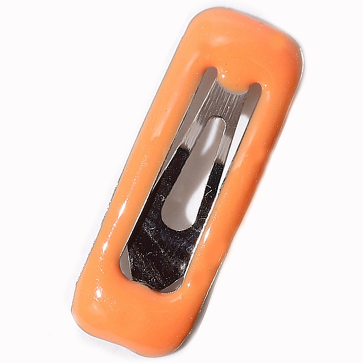 Agrafe par, Plastic si Metal, dreptunghiulara, pentru a preveni parul slabit, bretonul si zborul de pe fata, portocaliu