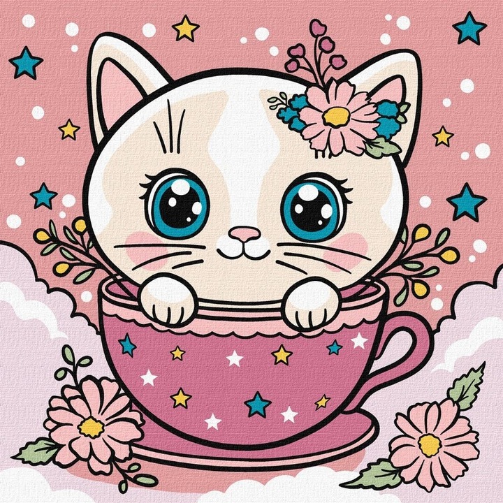 Set pictura pe numere, Ideyka, 25x25cm, 2 pensule, culori ecologice