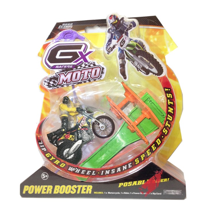 GX Moto 130606-3 F, kaszkadőr robogó, GX giroszkópos technológiával, különféle kaszkadőrrámpákkal, sárga
