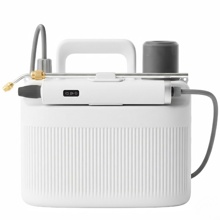 Pompa de stropit cu acumulator 5L GALAXIA®, presiune automata, duza reglabila si lance telescopica, pulverizator manual si electric, ideal pentru gradinarit si irigare eficienta