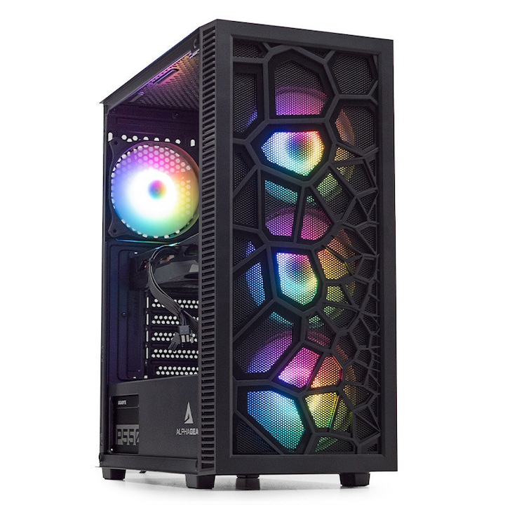 PC Gaming ZMEU Legendar Max, AMD Ryzen 5 5600 3.5GHz, 16GB DDR4, 1TB SSD, RX 6600 8GB GDDR6, Iluminare RGB
