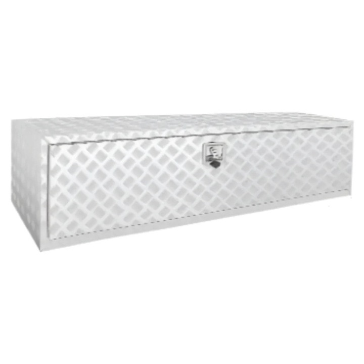 Кутия за съхранение с капак, 60x24x24 инча, алуминий, водоустойчива, с ключалка, комплект от 2 ключа