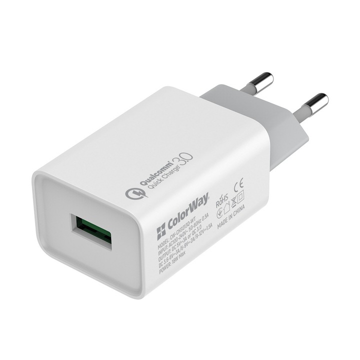 Incarcator Priza, USB, 18W, Fireproof, G71, Silicon, White