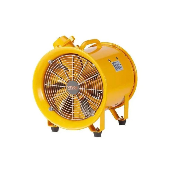 Ipari ventilátor 550W, acél szerkezet, hordozható, IP44 védelem, narancssárga