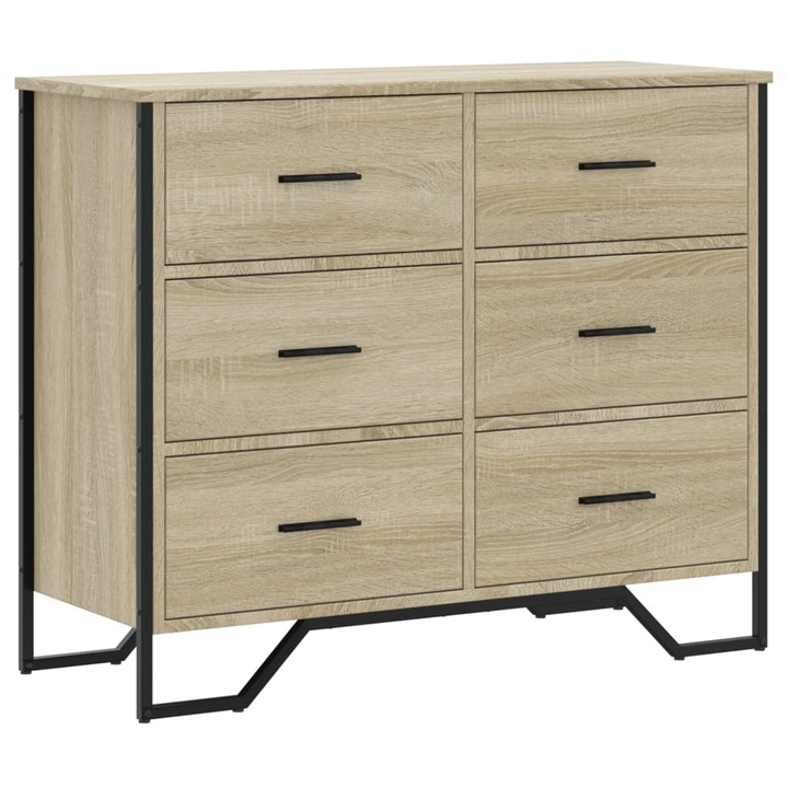 VidaXL sonoma tölgy színű szerelt fa komód 91 x 35,5 x 74,5 cm 3295303