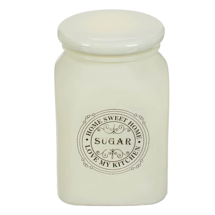 Recipient pentru Zahar din Sticla Ecru Sweet Home Sugar - 900ml