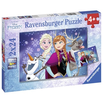 Puzzle Ravensburger - Disney Frozen, 2 in 1, 2x24 piese Puzzle Ravensburger - Disney Frozen, 2 in 1, 2x24 piese