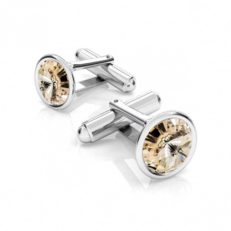 Butoni Argint.925, Butoni Crystals Light Silk 12mm + CADOU Laveta profesionala pentru curatat bijuteriile din argint (Butoni Camasa Criando Bijoux)