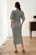 Rochie Dama, Lunga, Eleganta, Maneci Scurte Bufante, Gri