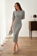 Rochie Dama, Lunga, Eleganta, Maneci Scurte Bufante, Gri