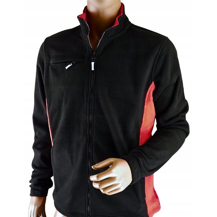 Мъжки работен суитшърт, CONSUL, цип, връзки за стягане, полиестер, червен/черен, M