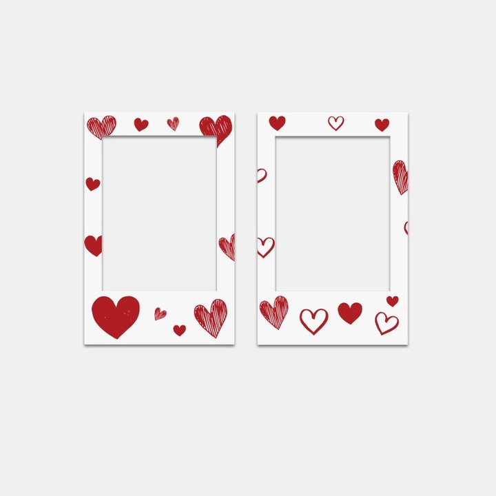 Autocolante Cadru Foto cu Design Inimi - Compatibile Instax Mini 12/11, Accesoriu Fun pentru Fotografii Instant, Decor Personalizat