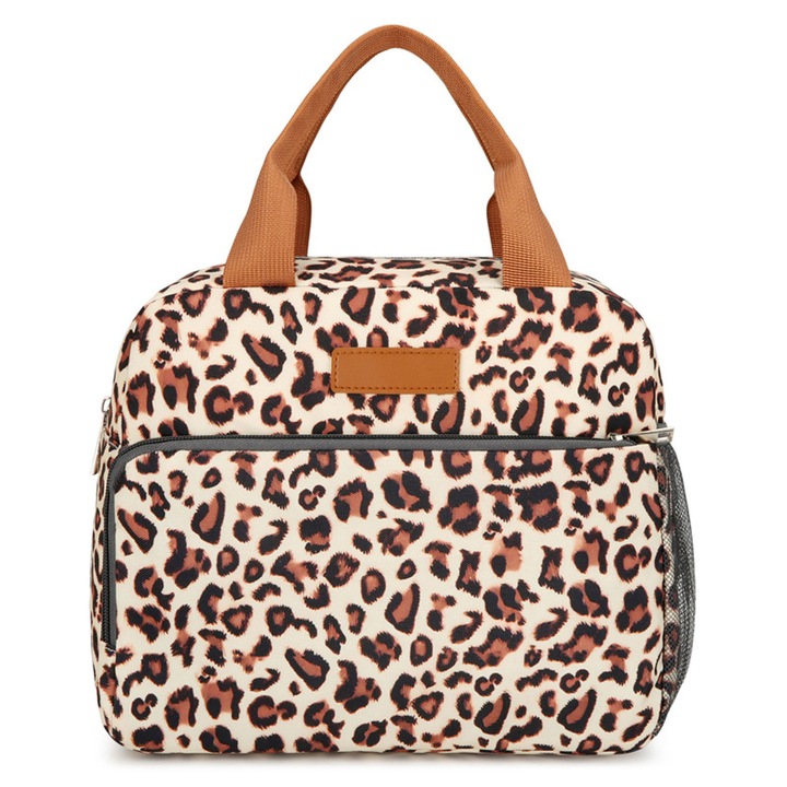 Geanta termoizolanta ZGGZERG, frigorică, impermeabilă, maro, 10L, 26x22x17cm