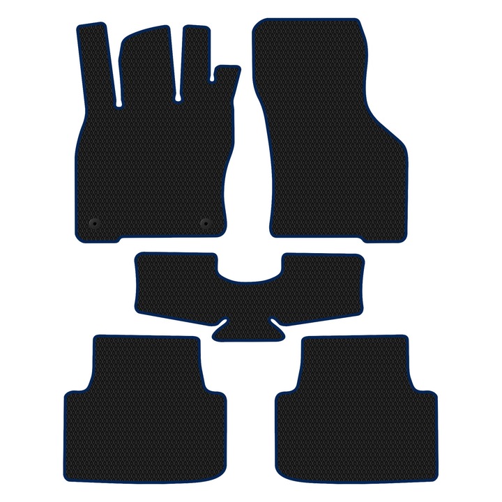 Set Covorase Auto dedicate Cupra Formentor I (2020-...) SUV all seasons perfect compatibile, 5 piese, Albastru / Negru