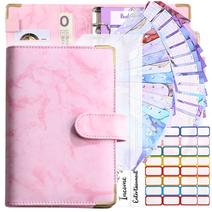 Planificator de buget ZOLTA, buzunare roz