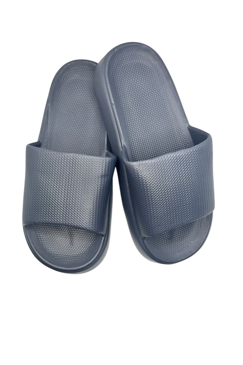 Papuci de plaja sau piscina pentru adulti, Tecos®, usori, imprimeu modern, Negru