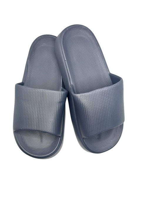 Papuci de plaja sau piscina pentru adulti, Tecos®, usori, imprimeu modern, Negru