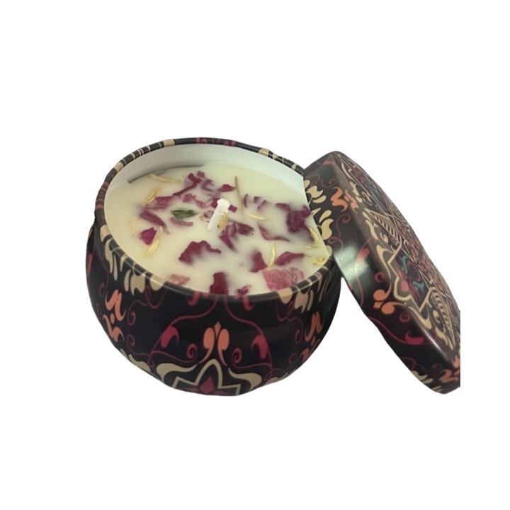 Ароматна свещ от соев восък, японска райска ябълка, 160 г, антистресов ефект, декоративен дизайн