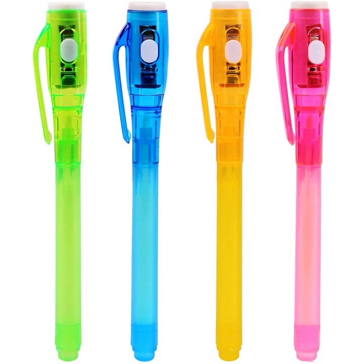 Set 4 pixuri invizibile cu lumina ultravioleta LED mov