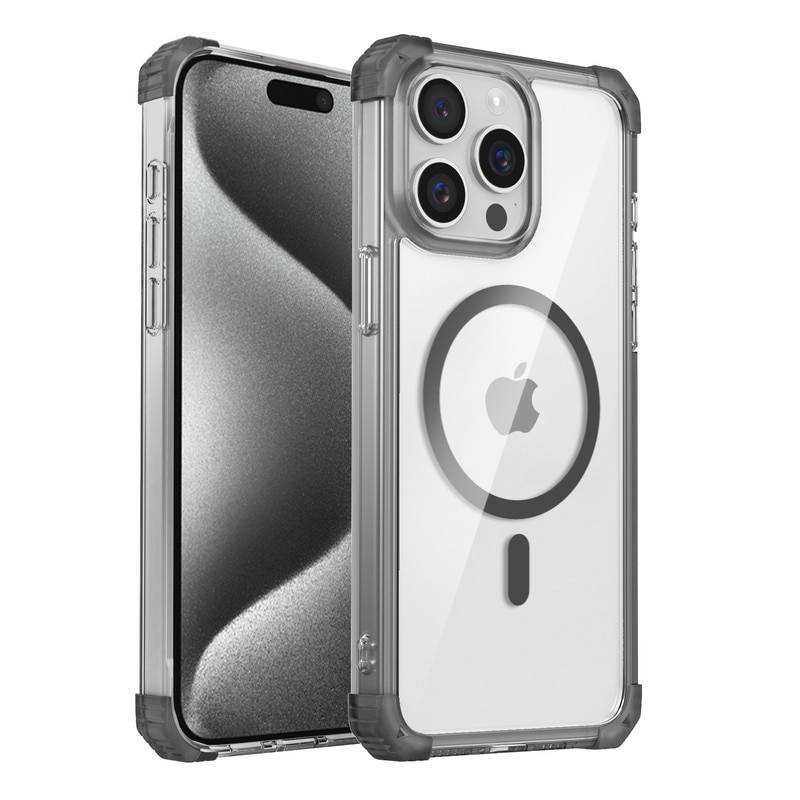 Husa de protectie MagSafe pentru iPhone 14 Pro Max, impermeabila, rezistenta la zgarieturi, rezistenta la caderi, protectie impotriva caderilor la standard militar, protectie impotriva socurilor, negru transparent