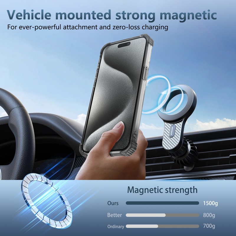 Husa de protectie MagSafe pentru iPhone 14 Pro Max, impermeabila, rezistenta la zgarieturi, rezistenta la caderi, protectie impotriva caderilor la standard militar, protectie impotriva socurilor, negru transparent