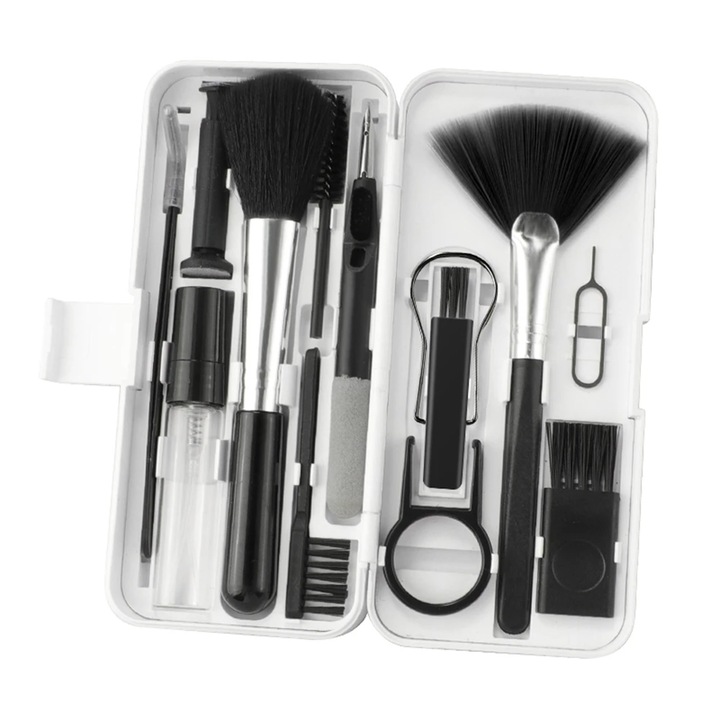 Set PadForce® de curatare telefon, tableta, casti, TV, laptop, ecran, 18 in 1, suport de telefon, compatibil Airpods, Iphone, Samsung