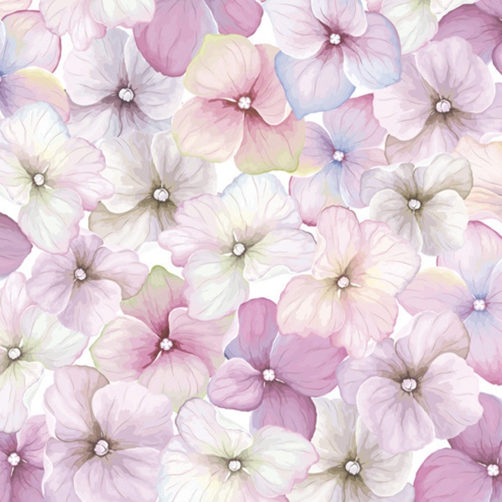 Servetul Hortensia Roz Floare 20 buc 33x33 cm
