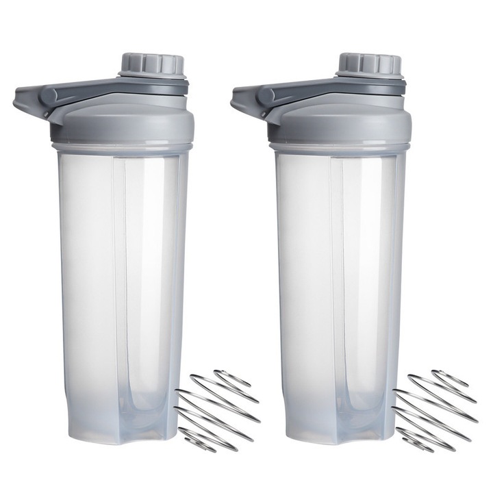 Комплект от 2 бутилки за шейкър HORLIMER, 500 мл, сиви, преносими