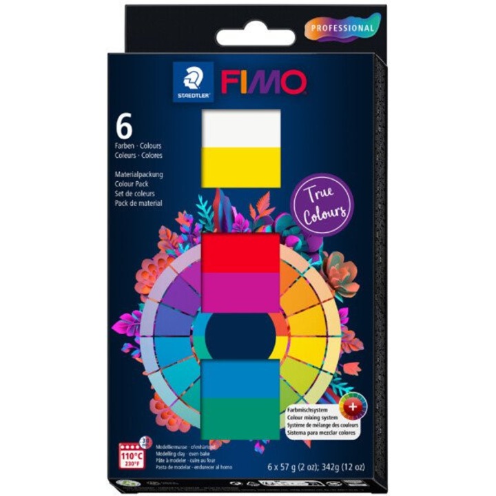 Комплект пластелин, Staedtler FIMO True Colors, 6x57 г, 6 цвята