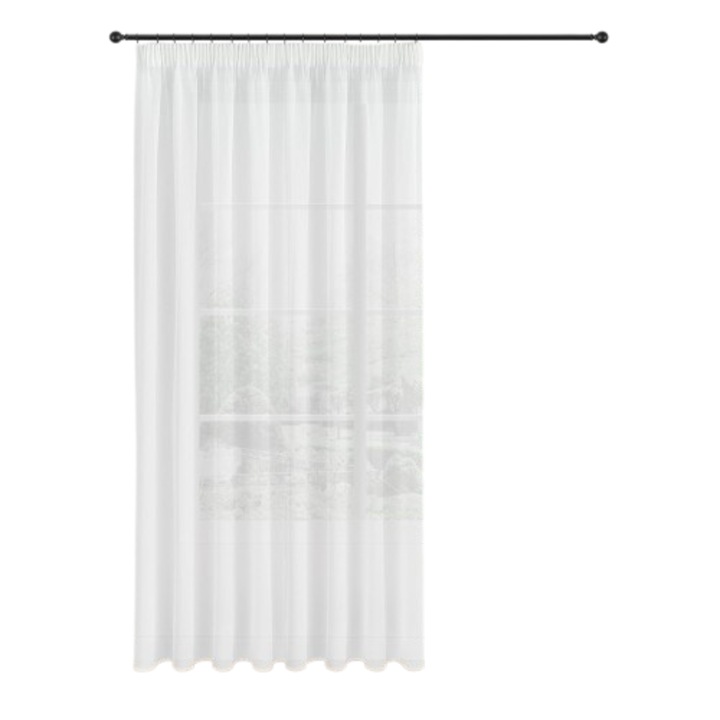 Topfinel függöny, 228 x 228 cm, reneszánsz, fehér színű