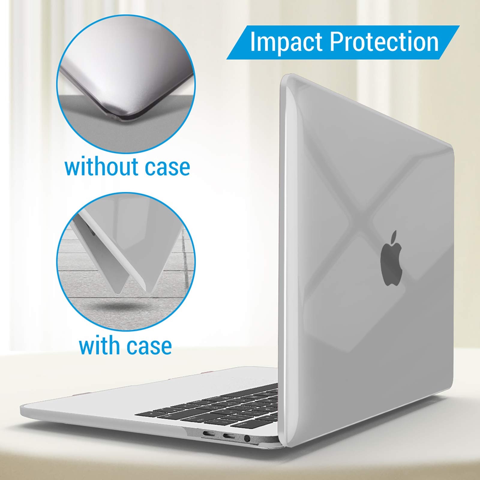 EXCITAT® Husa compatibila cu MacBook Pro 13” (2025–2016, M2/M1, A2338 A2289 A2251 A2159 A1989 A1706 A1708) – Carcasa rigida transparenta + folie de tastatura + folie de ecran