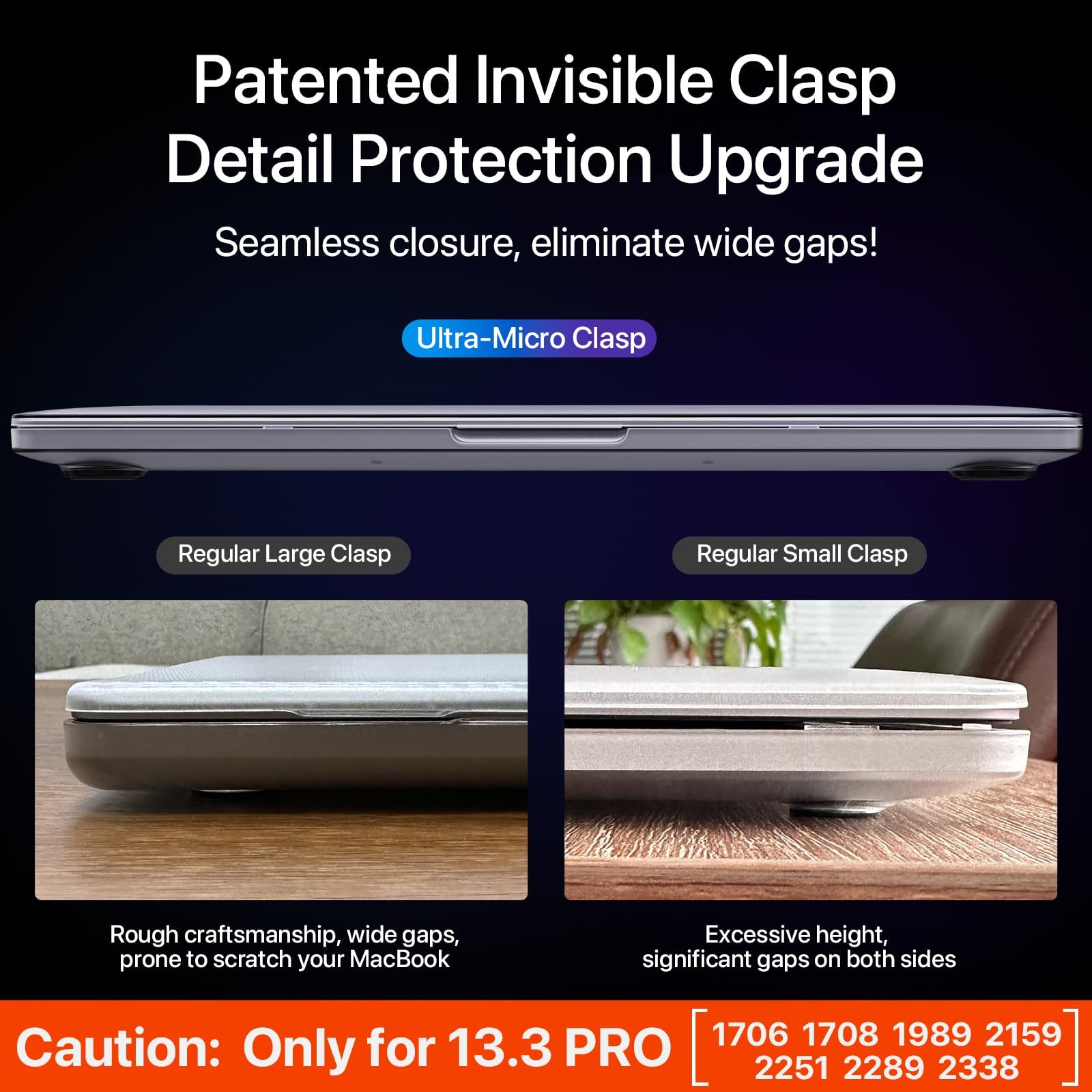 EXCITAT® Husa compatibila cu MacBook Pro 13” (2025–2016, M2/M1, A2338 A2289 A2251 A2159 A1989 A1706 A1708) – Carcasa rigida transparenta + folie de tastatura + folie de ecran