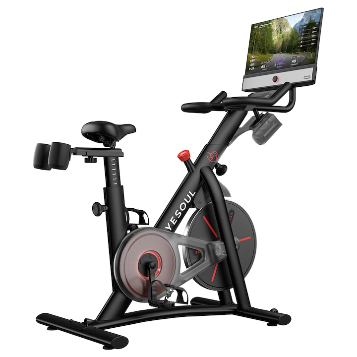 Фитнес велосипед, YESOUL G1M MAX, LCD дисплей, Съвместим с Kinomap, Черен цвят, 1 брой